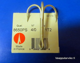 VMC-8650PS 4/0 \"ruostumaton\" kolmihaarakoukku kemiallinen